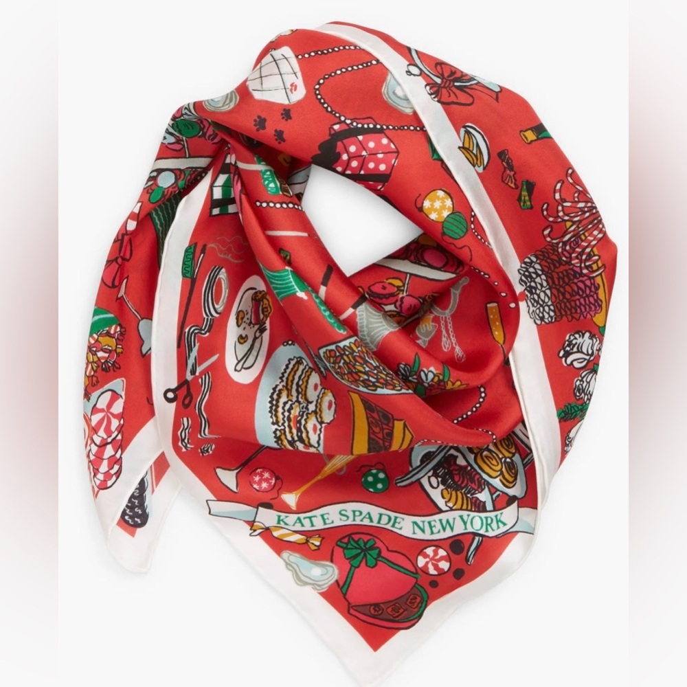 Kate Spade party table square silk scarf